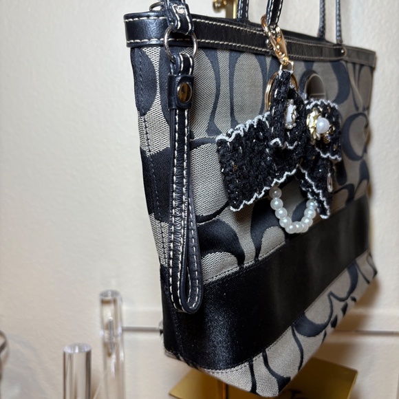 Coach canvas Tote bag black/gray - Picture 2 of 5